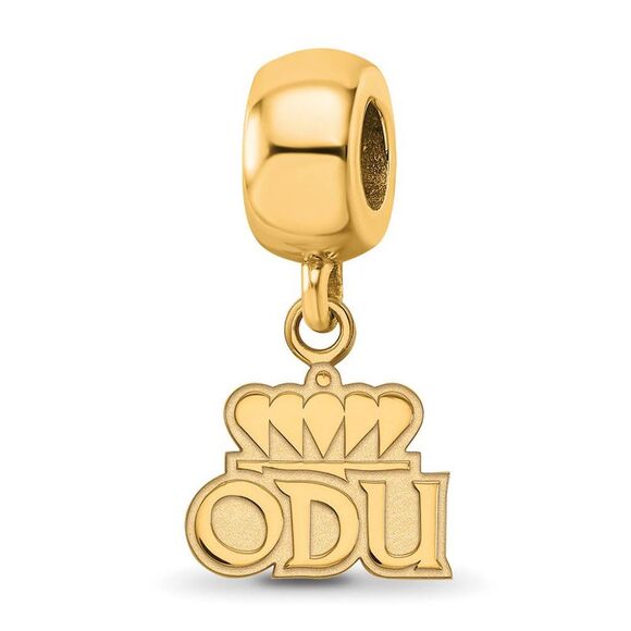 14K Yellow Gold Plated Sterling Silver Old Dominion U. XS Dangle Bead - Picture 1 of 6